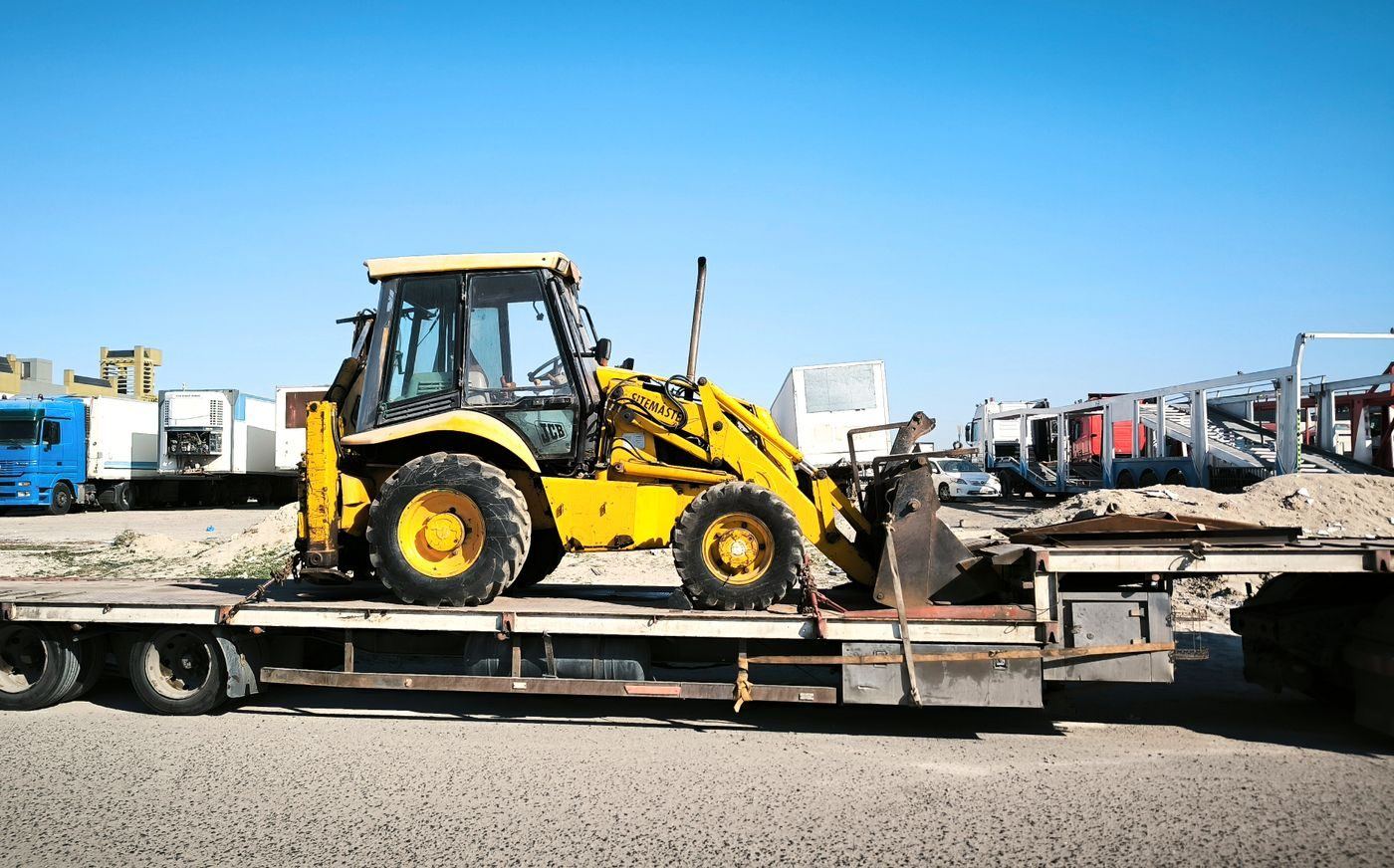 Loaded lorry leaving the yard for a Johor site